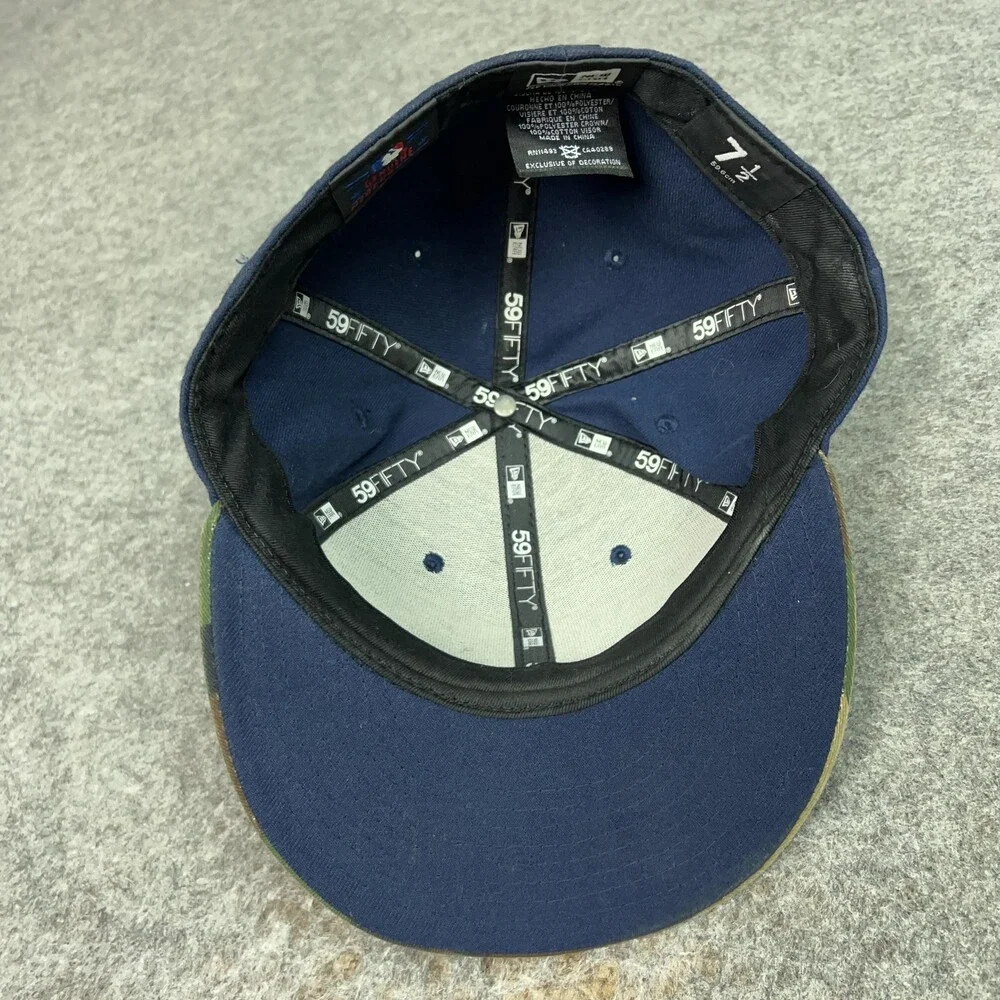 Minnesota Twins Hat‎ Cap Fitted Mens 7 1/2 Blue Camo MLB Baseball New Era